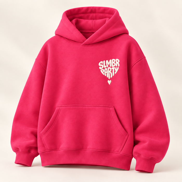 Pink Crush Pillow Heart Hoodie — front view