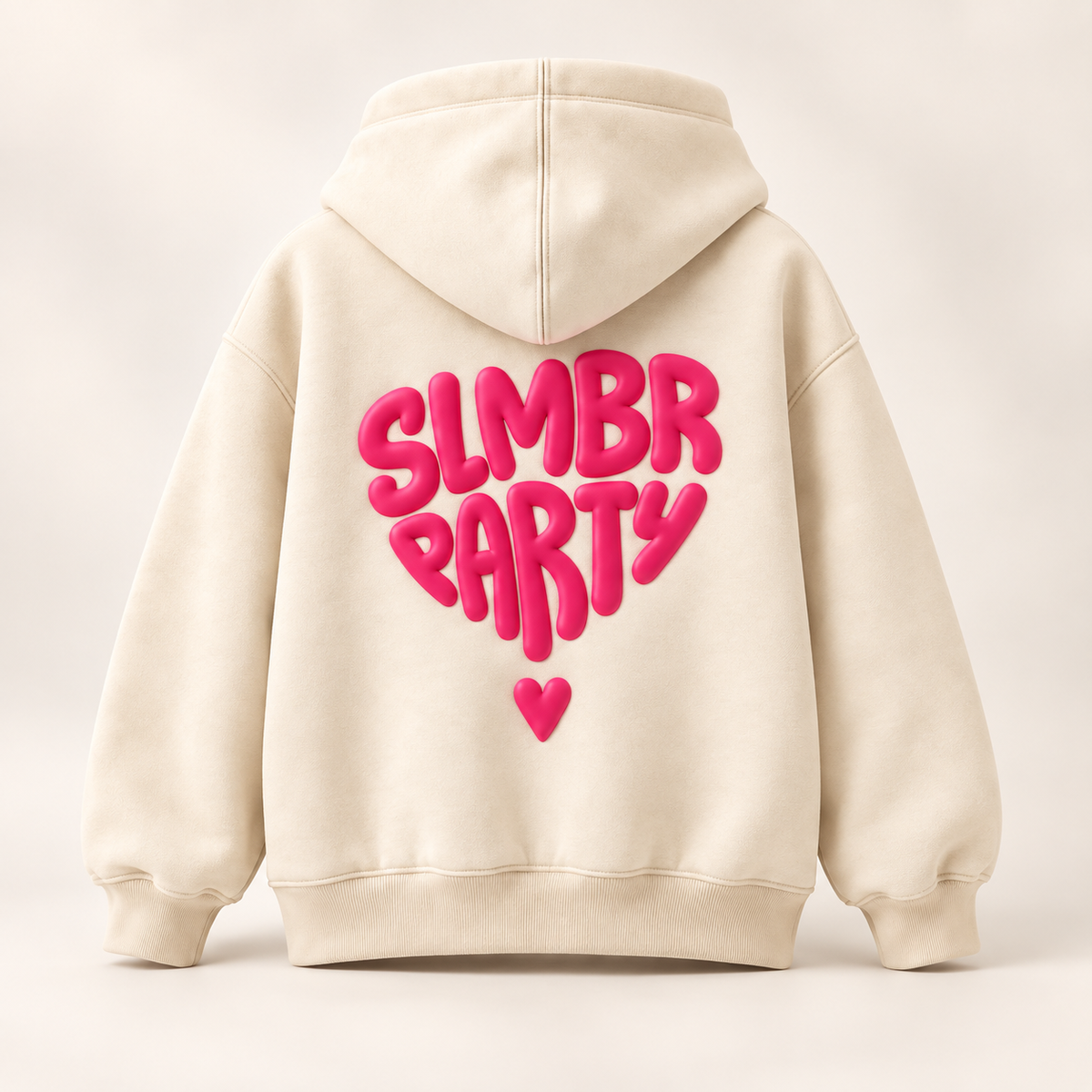 Vanilla Milk Pillow Heart Hoodie — back view